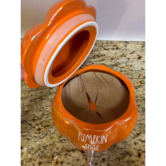 Rae Dunn by Magenta Pumpkin Spice Iridescent Pumpkin Shape Beverage DIspenser - Picture 2 of 6